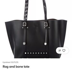 Rag & Bone Black Leather Tote Bag